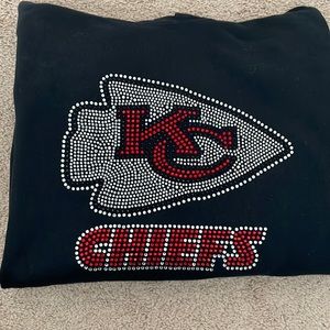 Black Hoodie XL rhinestone KC Chiefs sweatshirt
